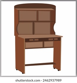  Vector room interior with table with books and reading table design vector 
