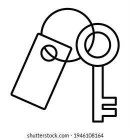 Vector Room Key Outline Icon Design
