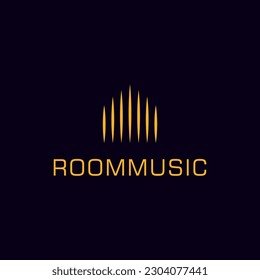Vector room music studio effect logo design