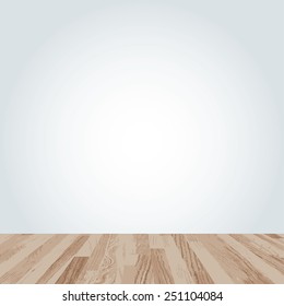 Vector room space and wooden floor. Interior background for design and decoration.
