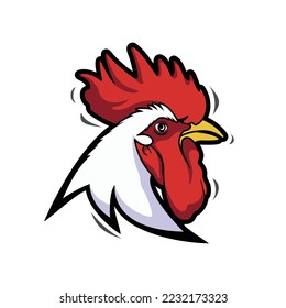 ilustración de cabeza de pollo de rooster vectorial