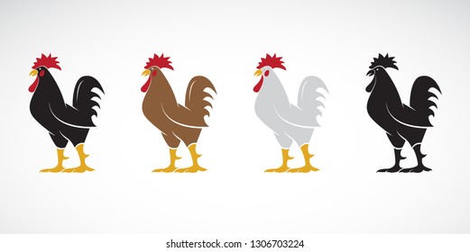 Vector of rooster or cock design on white background., Animal farm. Easy editable layered vector illustration.