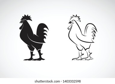 Vector of rooster or cock design on white background. Animal farm. Cock logo or icon. Easy editable layered vector illustration.