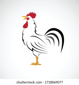 Vector of rooster or cock design on white background. Farm Animal. Chicken logos or icons. Easy editable layered vector illustration.