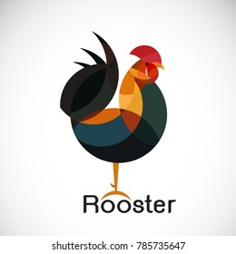 Vector of rooster design on white background. Cock. Animals. Easy editable layered vector illustration.