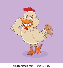 Vector rooster is glancing to attract females
