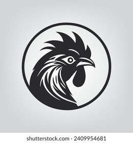 Vector rooster head , vector, black.