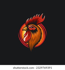 Vector Rooster Head Design Ilustration