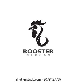 Vector Rooster head logo of animal design template 