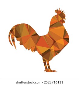 Vector of Rooster Siluet with low poly illustration in white background