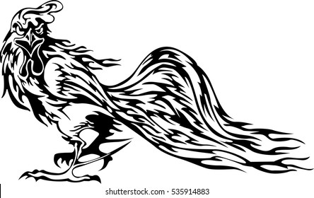 Vector Rooster tattoo