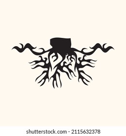 Vector Root of an Underground creative Tree. Tree Root Icon