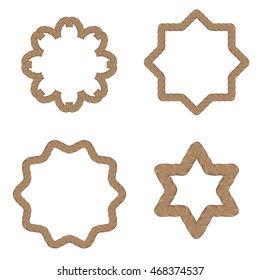 Vector Rope Creative Ornaments Isolated on White Background
