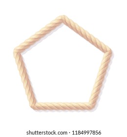 vector rope frame. Vintage realistic twisted cord