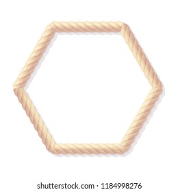 vector rope frame. Vintage realistic twisted cord