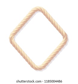 vector rope frame. Vintage realistic twisted cord