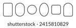 Vector rope frames. Silhouette borders are round, oval and square. Pack of isolated elements on a white background.