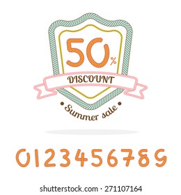 Vector : Rope sale badge logo,Bonus : 0-9 number for made sale percent by yourself,Marketing element