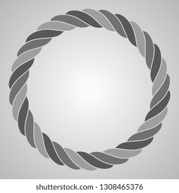 Vector rope seamless circle. Vector logo element for graphic design.