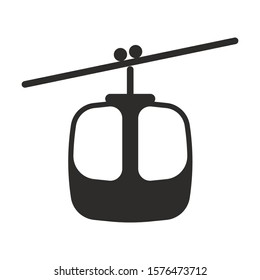 Vector rope way cabine icon. Logo illustration.