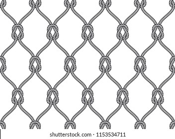 Vector ropes, fishing net, seamless