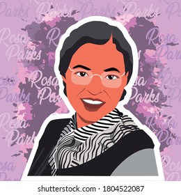 Vector of Rosa Parks, the first lady of civil rights posture.