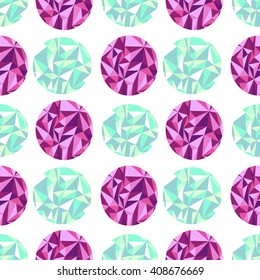 vector rose and blue geometrical seamless pattern
