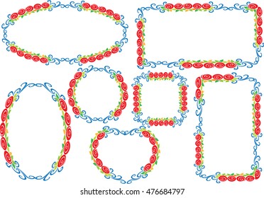 vector rose border set