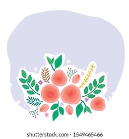 Vector of rose bouquet background.