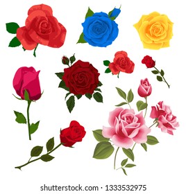 VECTOR ROSE WITH COLOUR