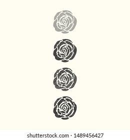 Vector Rose Dot Art for Rhinestones or decorative studs