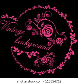 Vector rose element, pink flower illustration background.