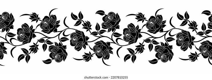 Vector Rose Flower Border Design