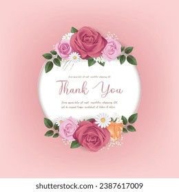 Vector rose flower card, suitable for Valentine's Day, anniversary, wedding, birthday