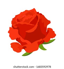 vector rose flower clip art on white isolated background