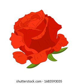 vector rose flower clip art on white isolated background