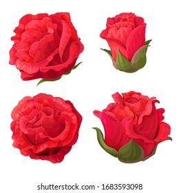 vector rose flower clip art on white isolated background