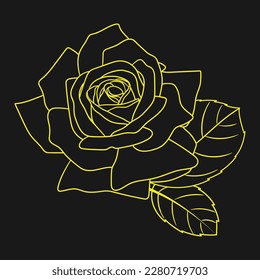 vector rose flower drawing sketch illustration
