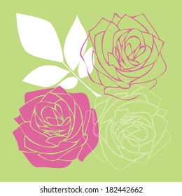 vector rose flowers background