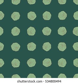 Vector rose flowers seamless pattern. Hand painted illustration in green, neutral and brown colors.