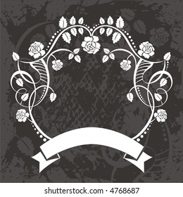 vector rose frame