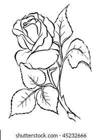 Vector Rose Freehand Drawing Stock Vector (Royalty Free) 45232666 ...