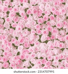 vector rose garden seamless pattern