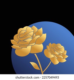 vector rose gold flower in an elegant and luxurious style, suitable for use in all fields
