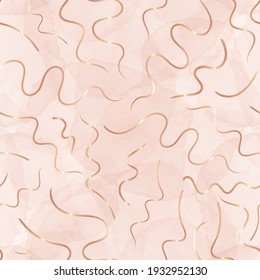 Vector rose gold strings ribbons seamless pattern