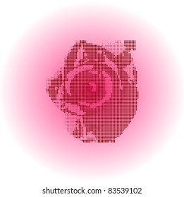 Vector rose halftone