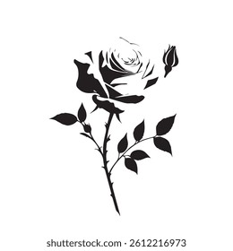 Vector rose icon. Decorative flower silhouettes for your design
