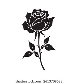 Vector rose icon. Decorative flower silhouettes for your design
