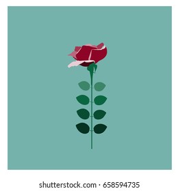 vector rose illustration. postcard card love romantic.