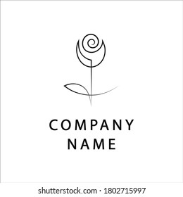 Vector rose logo for flower store beauty salon and other business. Design template. 